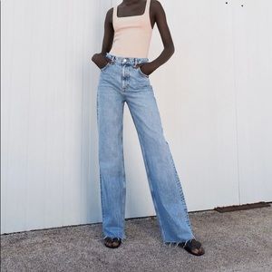 Zara high rise wide leg jeans